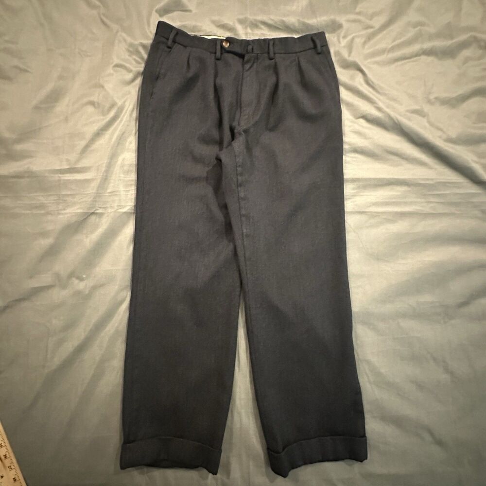 Vintage Paul Stuart Pants Mens 33 Virgin Wool Trousers Pleated Front Made Canada